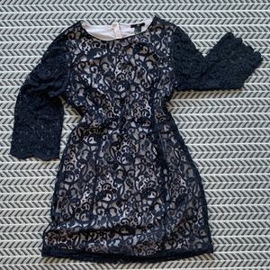 Black lace mini dress
